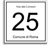 numero civico moderno personalizzato alluminio targa moderna bianco 15x15