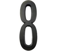 Numero Civico Numeri civici 1pc 101mm Numero civico in metallo autoadesivi for esterni Adesivi for porte cassetta postale 4 pollici Argento/nero in lega di zinco #0-9(Noir,8)