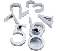 Numero Civico Numeri civici 1pc 60mm Numero civico esterno autoadesivi for esterni Adesivi for porte Indirizzo della cassetta postale Segno 2,35 pollici Plastica 3D #0-9(Silver,1)