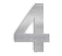 Numero civico - Numero civico galleggiante in acciaio inox da 15,2 cm, antiruggine e facile da installare, colore argento, numero 4