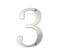 Numero Civico Numero civico moderno da 1pc 101mm, numeri di porta dell'appartamento in argento 4 pollici for esterni Segno indirizzo della cassetta postale con viti Numeri Civici(3)