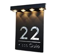 Numero Civico Solare, Esterno Solar House Sign LED Light Cut Indirizzo con nome Strada residenziale per la casa e il giardino