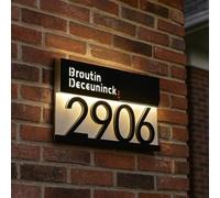 Numero Civico Solare Moderno Personalizzato Per Esterni, Targhetta Indirizzo Impermeabile Personalizzata Con Luce LED, Insegna Illuminata Per Casa, Strada, Garage, Negozio, Cortile