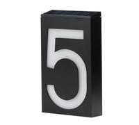 Numero Civico Solare, Numero civico solare a LED Indirizzo esterno Segnale luminoso Esterno Numeri luminosi piatti digitali Villa personalizzata per la casa e il giardino(Number-5)