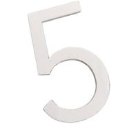Numero Civico Targa adesiva for porta 3D Appartamento esterno Indirizzo camera d'albergo creativa digitale for casa moderna in acrilico(White,5)
