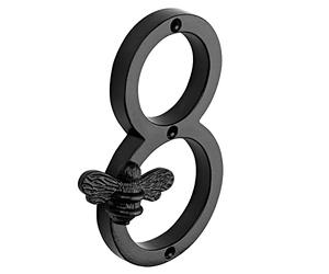 Numéro civique en Ottone avec motif une forme de singe | Targhe moderne par porte de 12,7 cm | numéro de domicile, en fer noir de 0 à 9 (8)