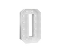 Numero Decorativo Luminoso A LED, Insegna Luminosa In Plastica Bianca Con Numeri For Feste Di Compleanno Del 10/16/20/30/50/60° Anniversario Di Matrimonio(Number0,120cm/4ft)