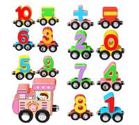 Numero del Gioco, in legno per bambini piccoli - Gioco di apprendimento della matematica magnetica sensoriale,Numero di bambini Numero di auto giocattolo di assemblaggio per il