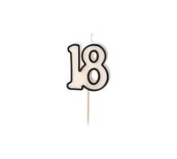 PartyDeco Numero di candele #18 | 5,5 cm nero/bianco