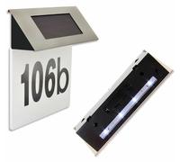 Numero della casa solare a LED inox su una compressa da 17 cm