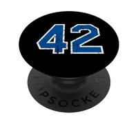 Numero della squadra sportiva bianco blu n. 42 PopSockets PopGrip Adesivo