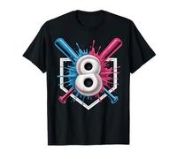 Numero di baseball 8 Ice Cream Drip 8th Birthday Boys Youth Kid Maglietta