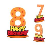 Numero di Compleanno a Tema Anime, Decorazione da Tavolo in Legno con Stampa Stella Rossa a Cinque Punte e Base Decorazioni Creative per il Compleanno Tema Anime (Numero 8)