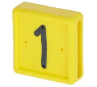 Numero di fascetta da piede a 1 cifra, confezione da 10 in gomma 1 giallo