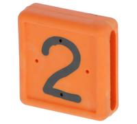 Numero di fascetta da piede a 1 cifra, confezione da 10 in gomma 2 arancione