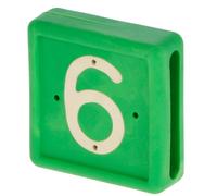 Numero di fascetta da piede a 1 cifra, confezione da 10 in gomma 6 verde