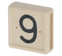 Numero di fascetta da piede a 1 cifra, confezione da 10 in gomma 9 bianco