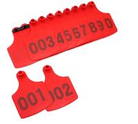 Numero di identificazione in plastica per bovini, Etichetta for orecchio bovino 001-2000 etichetta di identificazione digitale degli animali bovino bestiame etichetta for orecchio adatta(Red,701-800)