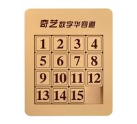 Numero di legno diapositiva puzzle in legno digitale Huarong strada digitale math puzzle educativo cervello teaser puzzle scorrevole IQ gioco giocattolo scuola festa giocattolo (4x4 puzzle scorrevoli)