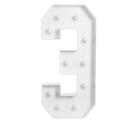 Numero di luci a LED, 100 cm, numero grande con lampadine, 0 1 2 3 4 5 6 7 8 9, con scatola della batteria, 2000 - 3000 K, per feste di laurea, matrimoni (3)