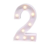 Numero di luci LED 3D, bianco, numero 2