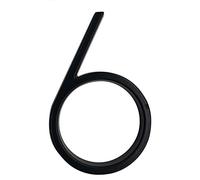 Numero di porta, Targa numerica nera da 127 mm, con lettere grandi e moderne, 0-9, for porta, casa, esterno, 5 pollici(Black 6)