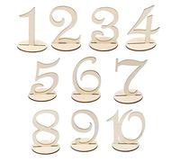 Numero di segno del posto della reception, Set targhe da tavolo in legno 1-20, 100 mm x 75 mm, 10 pezzi