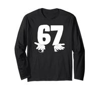 Numero Divertente 67 Sei e Sette con Le Mani Gen Alpha Slang Maglia a Manica