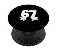 Numero divertente 67 Sei e sette con le mani Gen Alpha Slang PopSockets PopGrip Adesivo