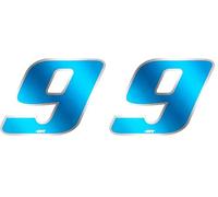 Numero Gara 9 Anodizzato, Blu, 27 x 37 mm (Confezione da 2)