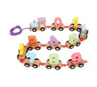 Numero in legno Colori assortiti da 0 a 9 percezione Strong Wood Digital Cars Toy per il gioco dell'istruzione precoce applicabile per i bambini