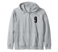 Numero Nove #9 Uniforme Squadra Sportiva Compleanno 9 Felpa con Cappuccio