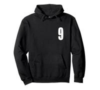 Numero Nove #9 Uniforme Squadra Sportiva Compleanno 9 Felpa con Cappuccio