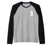 Numero Nove #9 Uniforme Squadra Sportiva Compleanno 9 Maglia con Maniche Raglan