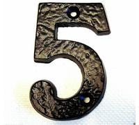 Numero Porta Nero In Ghisa/Ferro Battuto Antico Spessore 3"-77mm 1/4"-6mm