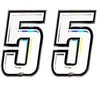 Numero Racing 5 Slim, Bianco, 10 x 6,5 cm (Confezione da 2)