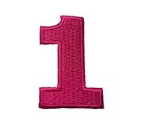 Numero Rosa - Toppe Termoadesive Patch Toppa Ricamate, Misura: 0 x 0 cm, Numero/Cifra:Numero 1-4.9x3.3cm