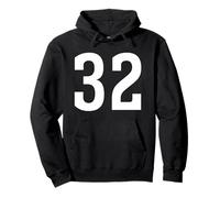 Numero Trenta Due #32 Sport Team Uniforme Compleanno 32 Felpa con Cappuccio