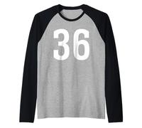 Numero Trentasei #36 Uniforme Sportiva Compleanno Maglia con Maniche Raglan