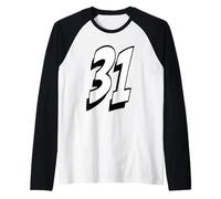Numero Trentuno #31 Uniforme Squadra Sportiva Compleanno 31 Maglia con Maniche Raglan