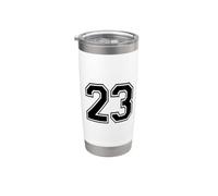 Numero ventitré #23 Sport Team Uniforme Compleanno 23 Bicchiere termico in acciaio inox doppia parete