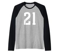 Numero ventuno #21 Divisa per Squadra Sportiva Compleanno 21 Maglia con Maniche Raglan