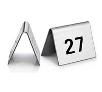 Números de mesa, Tenda 1-50/100 - Cartelli di metallo riservati con numero bifacciale - Segni facili da leggere Cartello da tavolo for bar, ristorante, hotel, numero del tavolo(1 to 100)