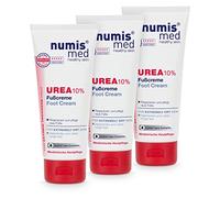 numis med Crema per piedi con 10% urea, crema per piedi molto secchi e ruvidi, per la cura della pelle vegana senza silicone, parabeni e olio minerale, confezione da 3 (3 x 100 ml)