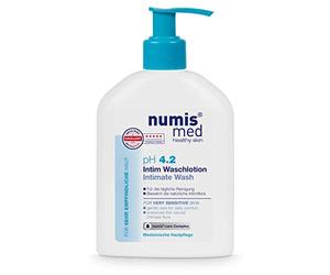 numis med Lozione intima ph 4.2 - Lozione intima lenitiva per pelli molto sensibili e delicate - Lozione intima senza siliconi, parabeni, oli minerali - Cura intima (1x 200 ml)