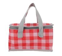 NUMNBE Borsa Termica da Picnic Pieghevole, Grande Capacità, Rosso Bianco Quadri - Conserva Cibi Caldi e Freddi, Tessuto Oxford Impermeabile, Ideale per Spiaggia e Campeggio (Rosso Bianco)
