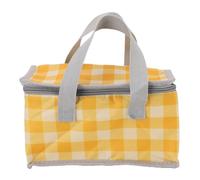 NUMNBE Borsa Termica da Picnic Pieghevole, Grande Capacità, Rosso Bianco Quadri - Conserva Cibi Caldi e Freddi, Tessuto Oxford Impermeabile, Ideale per Spiaggia e Campeggio (Giallo Bianco)