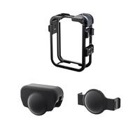NUMNBE Camera Protective Frame, Aluminum Alloy Cage per 360, con Cold Shoe Mount e Copriobiettivo - Design Antiscivolo, Protezione Completa, Riprese Ininterrotte