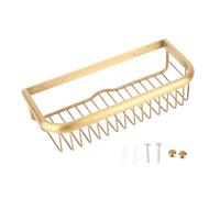 NUMNBE Cestello doccia di alta qualità in rame massiccio, design rettangolare antico, montaggio a parete - Superficie lucidata a graffio, ventilato per organizer da bagno salvaspazio