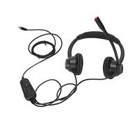 NUMNBE H390D-RJ9-MVA Cuffie telefoniche con doppio auricolare RJ9, cablate, nere, con cancellazione del rumore, per ufficio e business, per call center